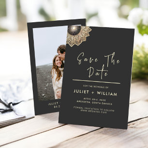 Sonnenblume Vintage Spitze Goldene Foil Embossed W Save The Date