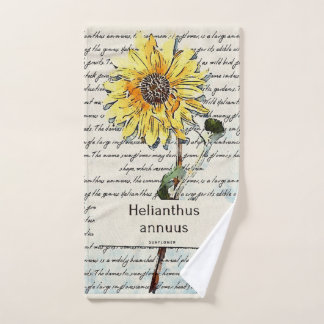 Sonnenblume Vintages Aquarellbad Handtuch