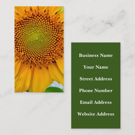 Sonnenblume Visitenkarte (Vorne/Hinten)