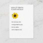 Sonnenblume Visitenkarte (Rückseite)