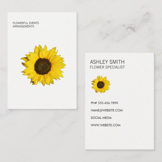 Sonnenblume Visitenkarte (Vorne/Hinten)