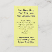 Sonnenblume-Visitenkarte-Gelb-Blau-Karten Visitenkarte (Rückseite)