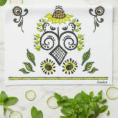 Sonnenblume-Volksmuster durch Alexandra-Koch Handtuch (Gefaltet)