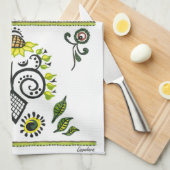 Sonnenblume-Volksmuster durch Alexandra-Koch Handtuch (Viertel Falte)