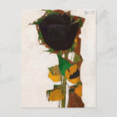 Sonnenblume von Egon Schiele Postkarte (Vorderseite)