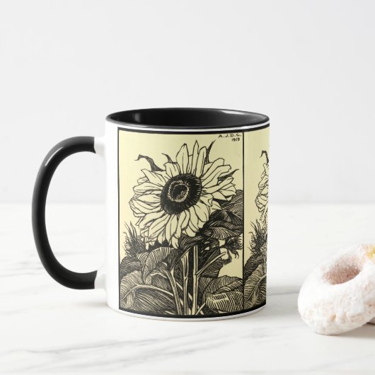 Sonnenblume von Julie de Graag - Tasse (Mit Donut)