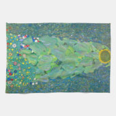 Sonnenblume von Klimt, Vintage Blume Jugendstil Geschirrtuch (Horizontal)