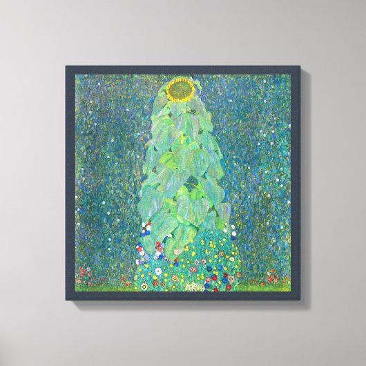 Sonnenblume von Klimt, Vintage Blume Jugendstil Leinwanddruck (Vorderseite)