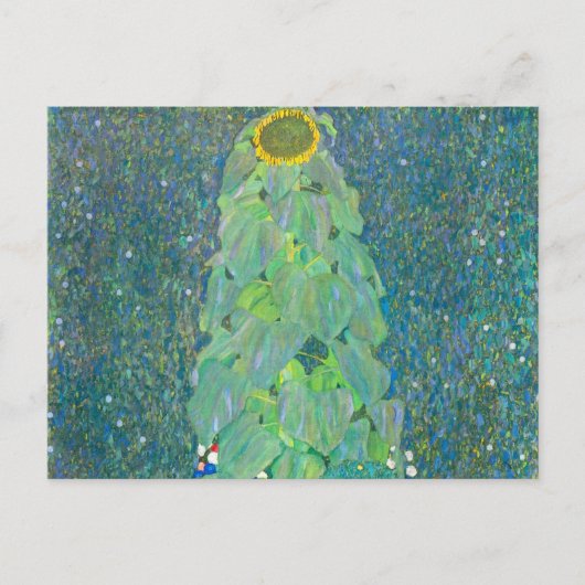 Sonnenblume von Klimt, Vintage Blume Jugendstil Postkarte (Vorderseite)