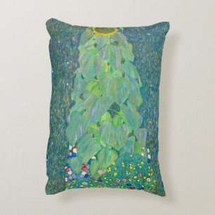 Sonnenblume von Klimt, Vintage-Blumen Art Nouveau Dekokissen