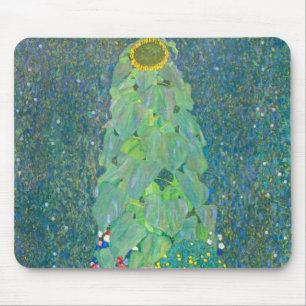 Sonnenblume von Klimt, Vintage Blumen Art Nouveau Mousepad