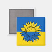 Sonnenblume vor der ukrainischen Flagge Magnet (Vorderseite/Rückseite)