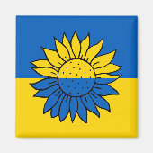 Sonnenblume vor der ukrainischen Flagge Magnet (Vorne)