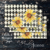 Sonnenblume w Bienen Black Ephemera Verlassen Deco Geschenkpapier Set