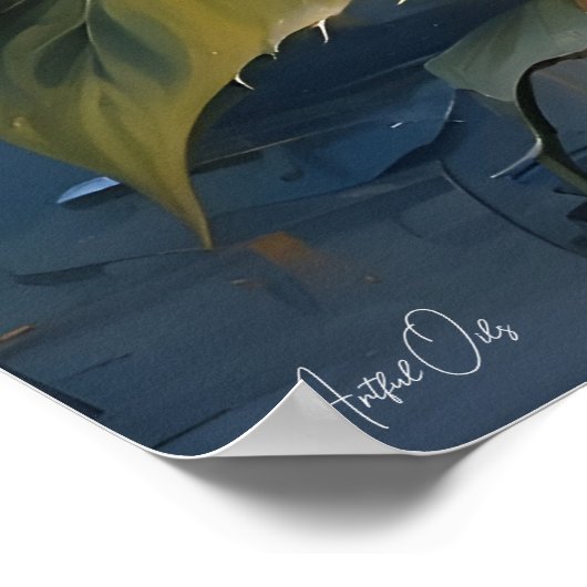 Sonnenblume | Wall Art Poster | Ölgemälde (Ecke)