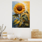 Sonnenblume | Wall Art Poster | Ölgemälde (Küche)