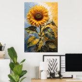 Sonnenblume | Wall Art Poster | Ölgemälde (Heimbüro)