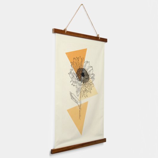 Sonnenblume Wandteppich Mit Holzrahmen (Gewinkelt)