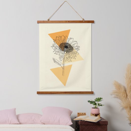Sonnenblume Wandteppich Mit Holzrahmen (Schlafzimmer)