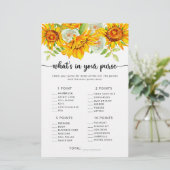 Sonnenblume, was in deinem Geldbeutel-Spiel ist (Stehend Vorderseite)