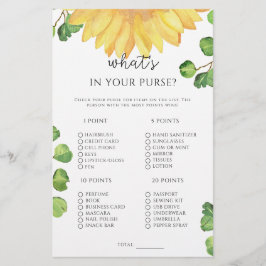 Sonnenblume, was in deinem Geldbeutel-Spiel ist