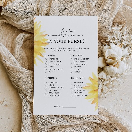 Sonnenblume, was in deinem Geldbeutel-Spiel ist