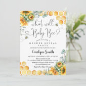 Sonnenblume Was wird Baby Bekleidungs-Dusche Einladung (Stehend Vorderseite)