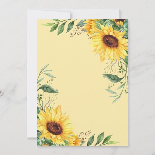 Sonnenblume Wasserfarbe Abschluss Danke Karte (Rückseite)