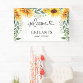 Sonnenblume Wasserfarbe Babydusche Banner (Insitu)