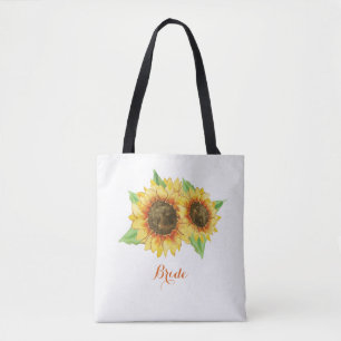 Sonnenblume Wasserfarbe Bridal Tasche
