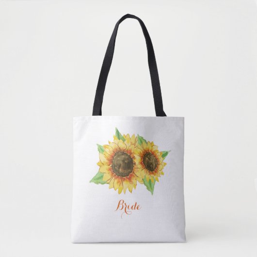 Sonnenblume Wasserfarbe Bridal Tasche (Vorderseite)
