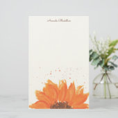 Sonnenblume Wasserfarbe Briefpapier (Stehend Vorderseite)