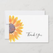 Sonnenblume Wasserfarbe Danke Karte (Vorderseite)