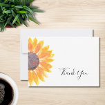 Sonnenblume Wasserfarbe Danke Karte<br><div class="desc">Diese rustikale Dankeschön-Karte ist mit einer Aquarellsonnenblume in Gelbtönen dekoriert. Weil wir unsere Kunstwerke erstellen,  werden Sie dieses exakte Bild von anderen Designern nicht finden. Original Wasserfarbe © Michele Davies.</div>