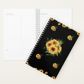 Sonnenblume Wasserfarbe – Florales Grafikdesign Planer