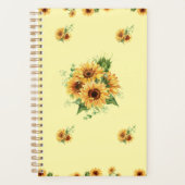 Sonnenblume Wasserfarbe – Florales Grafikdesign Planer (Vorderseite)