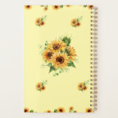 Sonnenblume Wasserfarbe – Florales Grafikdesign Planer (Rückseite)