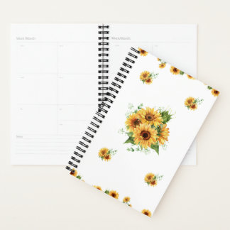 Sonnenblume Wasserfarbe – Florales Grafikdesign Planer
