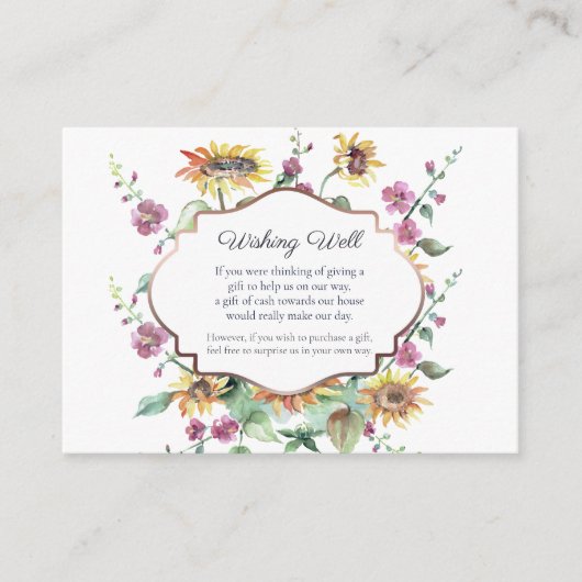 Sonnenblume Wasserfarbe Florals wünschen eine gute Begleitkarte (Vorderseite)