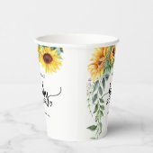 Sonnenblume Wasserfarbe Kinderdusche Pappbecher (Rechts)