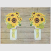 Sonnenblume Wasserfarbe Mason Jars Wood Decoupage Seidenpapier (Vorderseite)