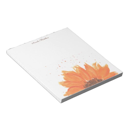Sonnenblume Wasserfarbe Notizblock (angewinkelt)