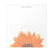 Sonnenblume Wasserfarbe Notizblock (Vorderseite)