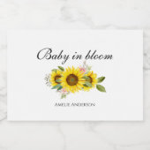 Sonnenblume Wasserfarbe Rosa Blumendusche Schaumweinetikett (Einzelnes Label)