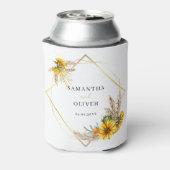 Sonnenblume Wasserfarbe Rustikale Hochzeit kann kü Dosenkühler (Kanne Rückseite)