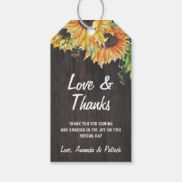 Sonnenblume Wasserfarbe Rustikale Hochzeit Vielen  Geschenkanhänger