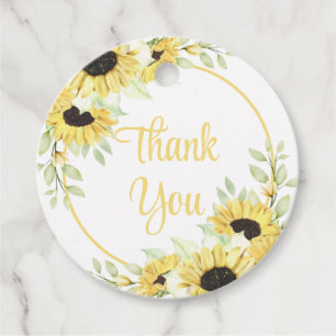 Sonnenblume Wasserfarben Blumenzehen Vielen Dank Geschenkanhänger