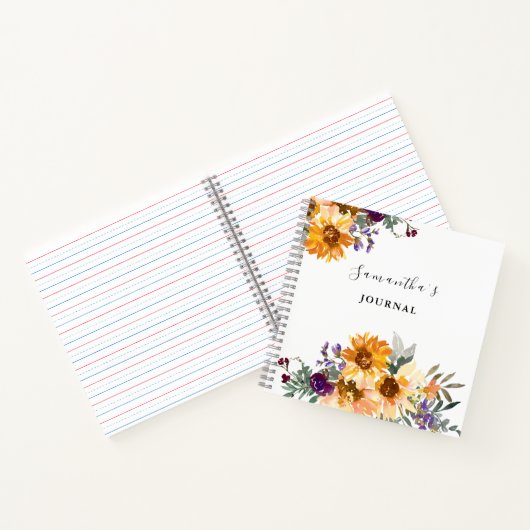 Sonnenblume Wasserfarben Notizblock (Innenseite)