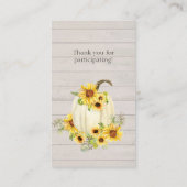 Sonnenblume Wasserfarben Pumpkin Windel Windelwölf Visitenkarte (Rückseite)