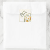 Sonnenblume Wasserfarben Quadratischer Aufkleber (Tasche)